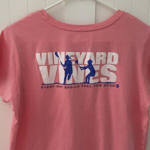 Vineyard Vines S Lacrosse T Shirt women’s Small Lax Rare! Coral